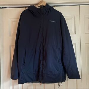 Men’s Merrell Whisper Rain Insulated Jacket Size Large Navy Blue